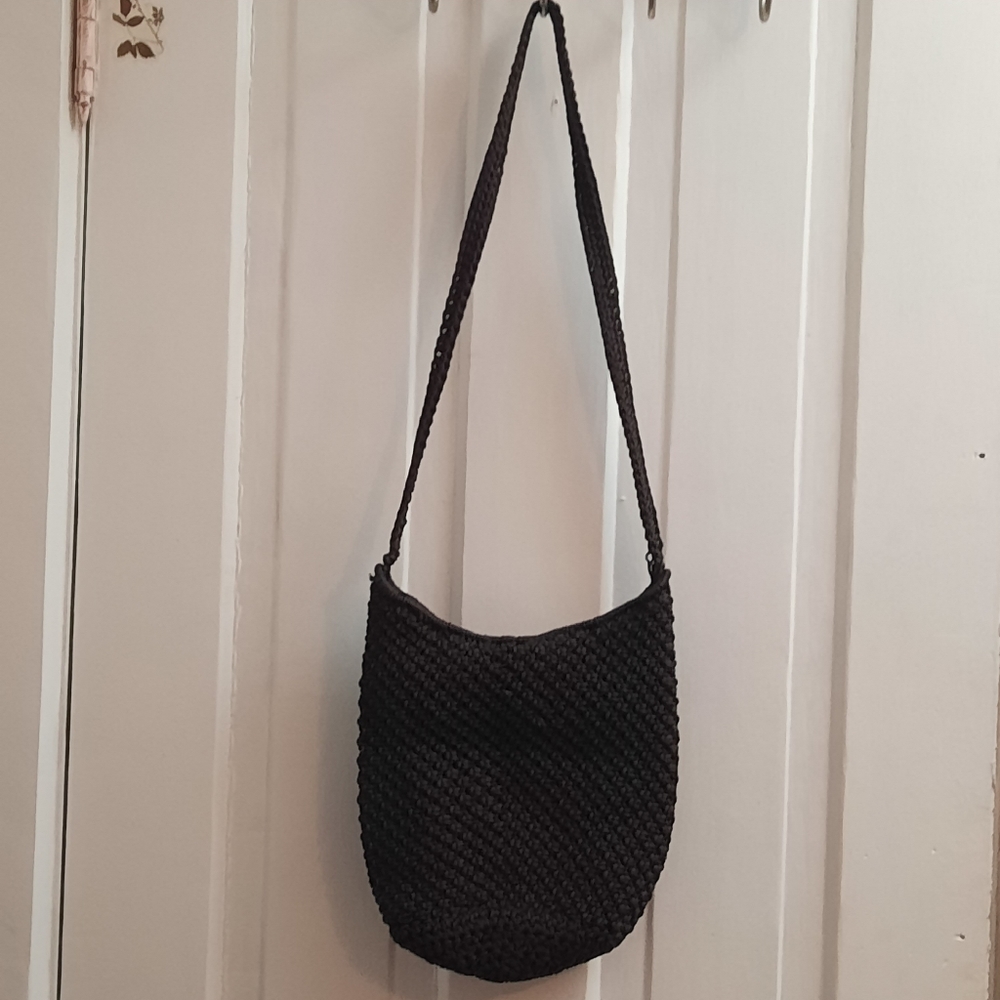 ๐ Cute Dark Brown Macrame Purse Shoulder Bag, Boho, Cottage Core, LN - Picture 2 of 8